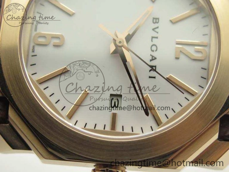 OCTO RG JL 1:1 Best Edition White Dial On Leather Strap BVL193 ( Free Rubber Strap )