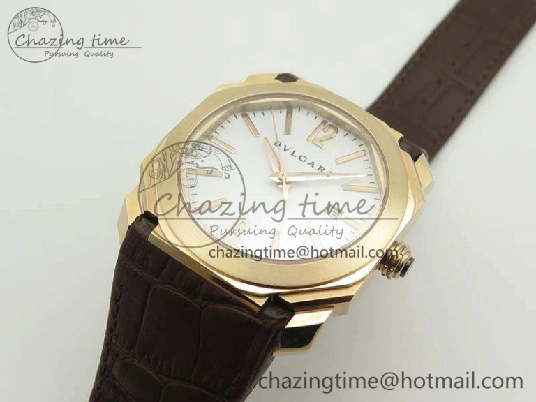 OCTO RG JL 1:1 Best Edition White Dial On Leather Strap BVL193 ( Free Rubber Strap )