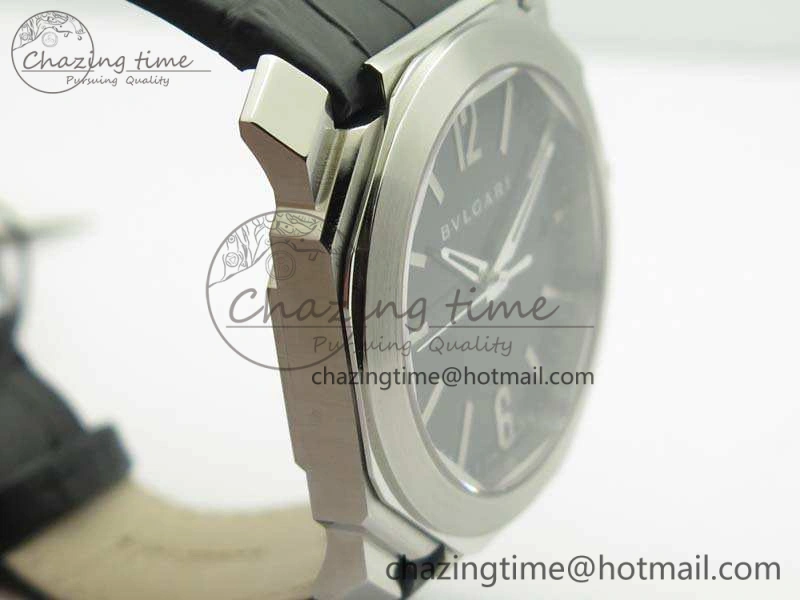 OCTO SS JL 1:1 Best Edition Black Dial On Leather Strap BVL193 ( Free Rubber Strap)