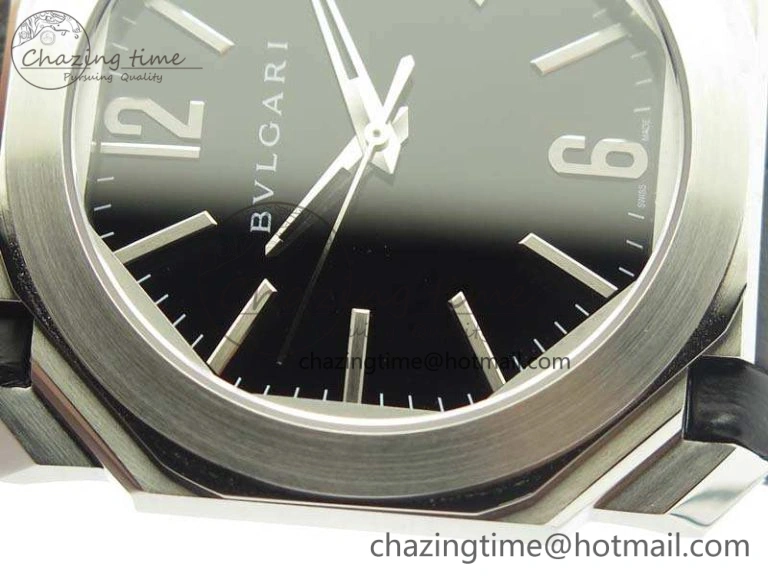 OCTO SS JL 1:1 Best Edition Black Dial On Leather Strap BVL193 ( Free Rubber Strap)
