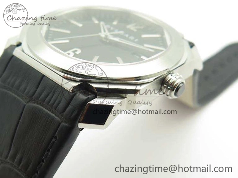 OCTO SS JL 1:1 Best Edition Black Dial On Leather Strap BVL193 ( Free Rubber Strap)