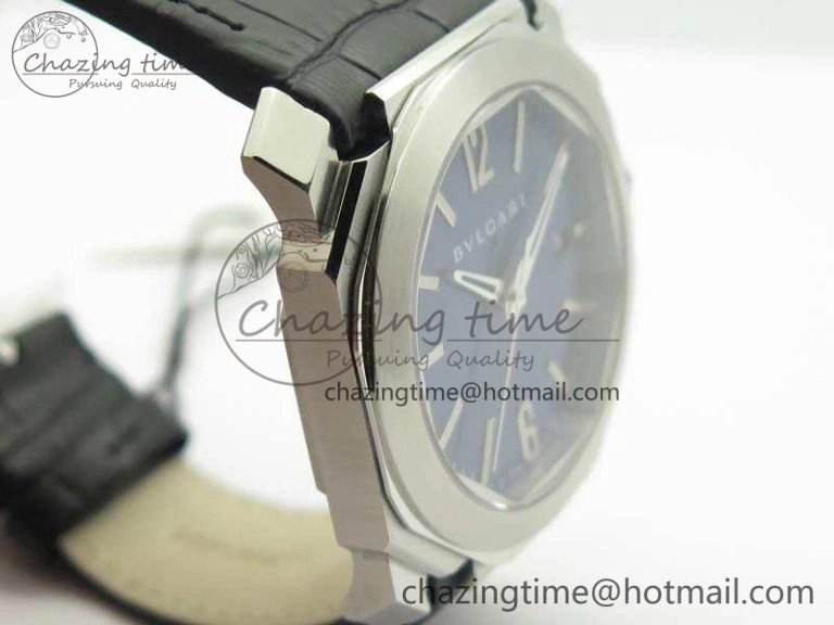 OCTO SS JL 1:1 Best Edition Blue Dial On Leather Strap BVL193 ( Free Rubber Strap)