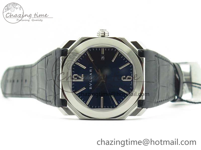 OCTO SS JL 1:1 Best Edition Blue Dial On Leather Strap BVL193 ( Free Rubber Strap)