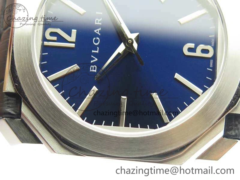 OCTO SS JL 1:1 Best Edition Blue Dial On Leather Strap BVL193 ( Free Rubber Strap)