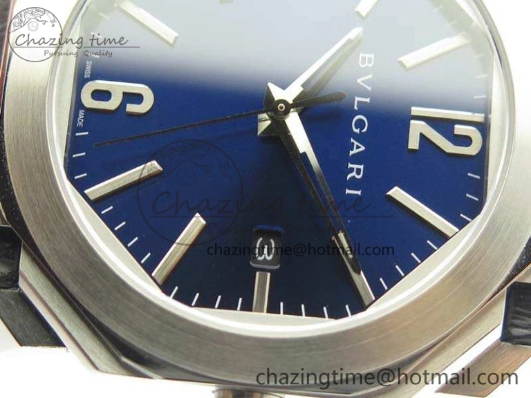 OCTO SS JL 1:1 Best Edition Blue Dial On Leather Strap BVL193 ( Free Rubber Strap)