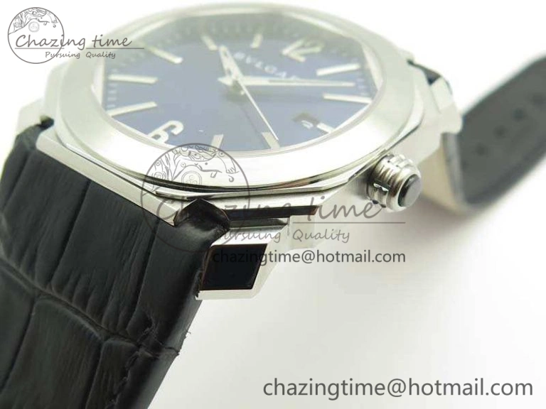 OCTO SS JL 1:1 Best Edition Blue Dial On Leather Strap BVL193 ( Free Rubber Strap)