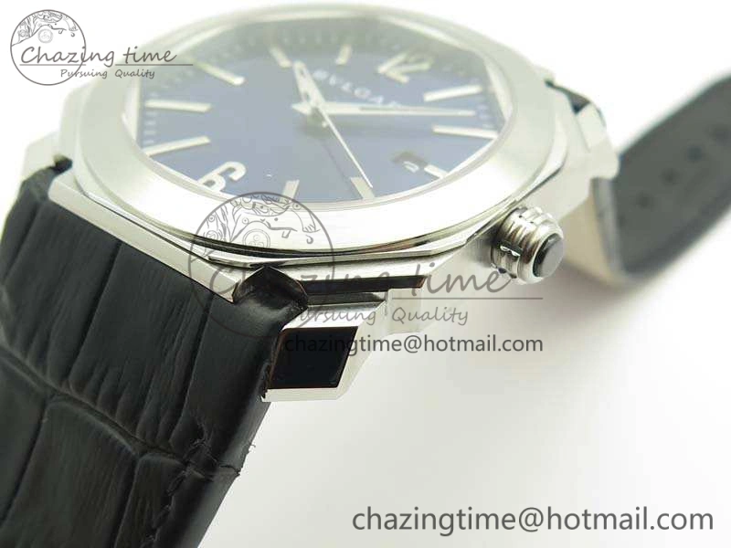 OCTO SS JL 1:1 Best Edition Blue Dial On Leather Strap BVL193 ( Free Rubber Strap)
