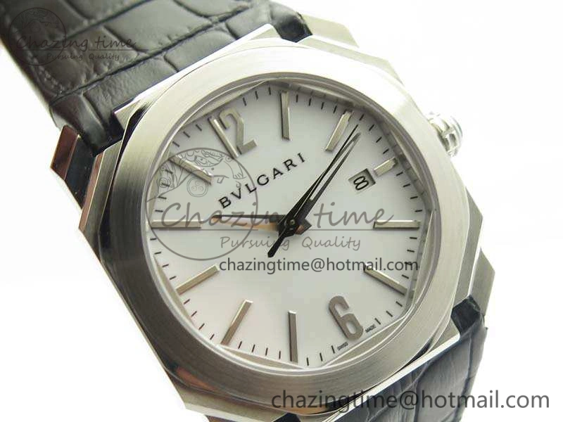 OCTO SS JL 1:1 Best Edition White Dial On Leather Strap BVL193