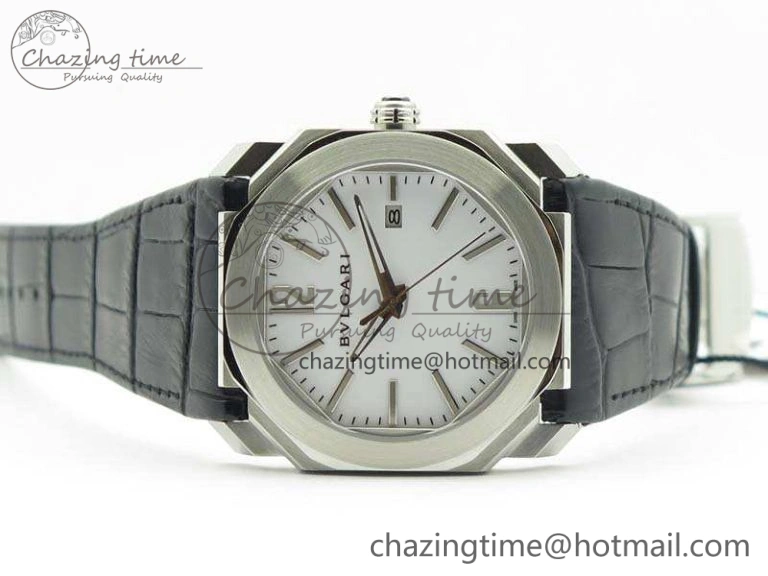 OCTO SS JL 1:1 Best Edition White Dial On Leather Strap BVL193