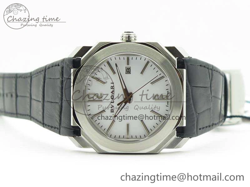 OCTO SS JL 1:1 Best Edition White Dial On Leather Strap BVL193