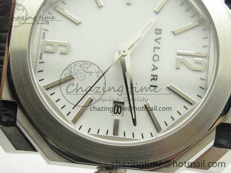 OCTO SS JL 1:1 Best Edition White Dial On Leather Strap BVL193