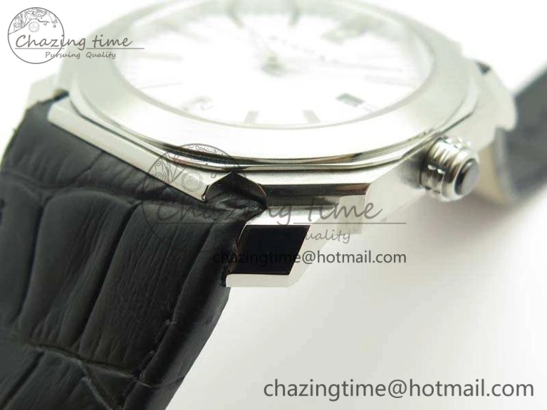 OCTO SS JL 1:1 Best Edition White Dial On Leather Strap BVL193