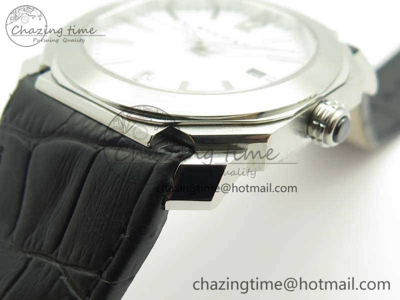 OCTO SS JL 1:1 Best Edition White Dial On Leather Strap BVL193