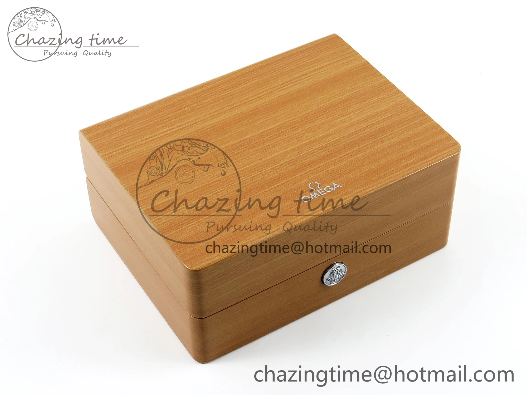 OMEGA WOODEN BOXSET WITH PAPERS & CARDS