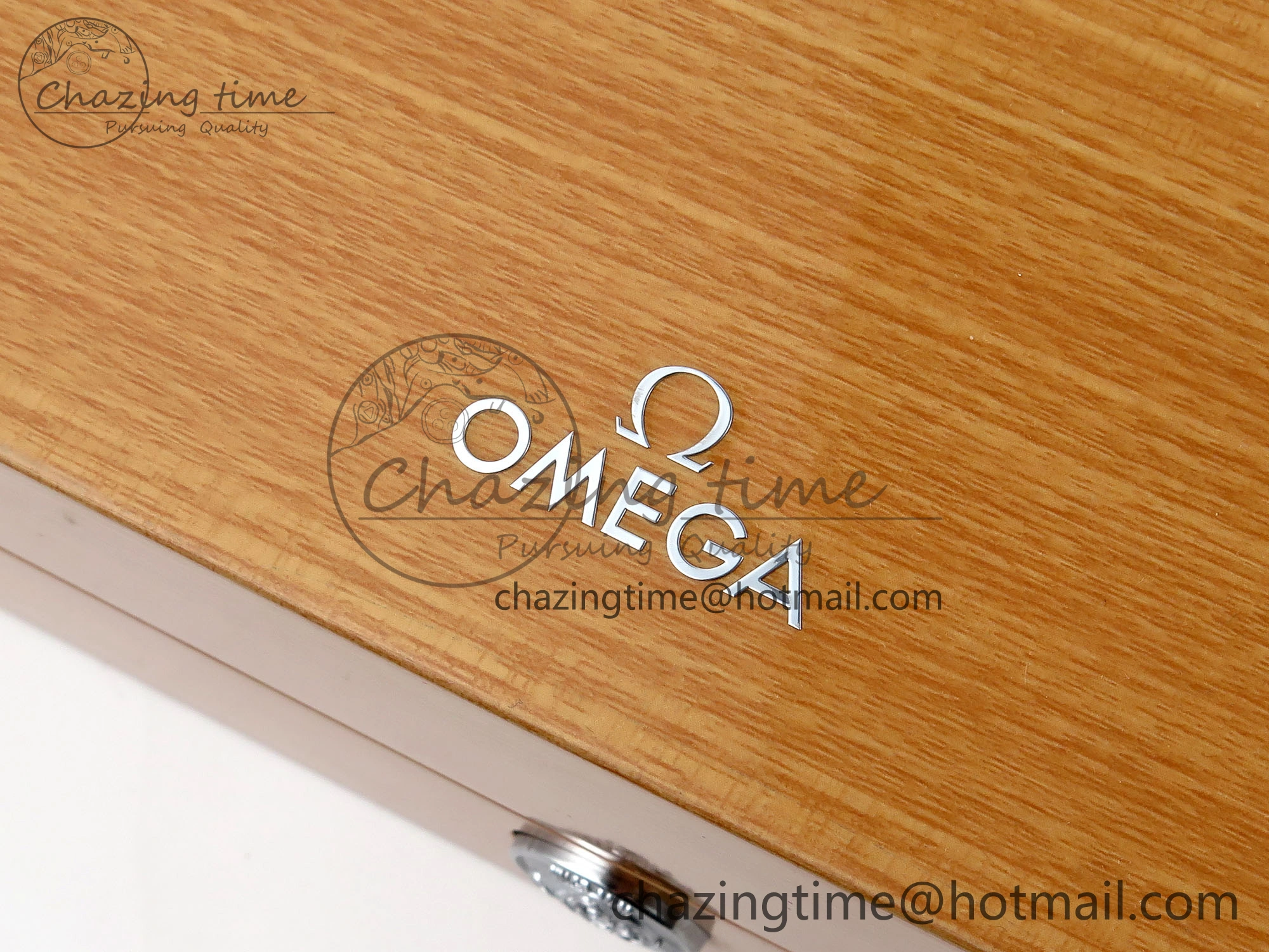 OMEGA WOODEN BOXSET WITH PAPERS & CARDS