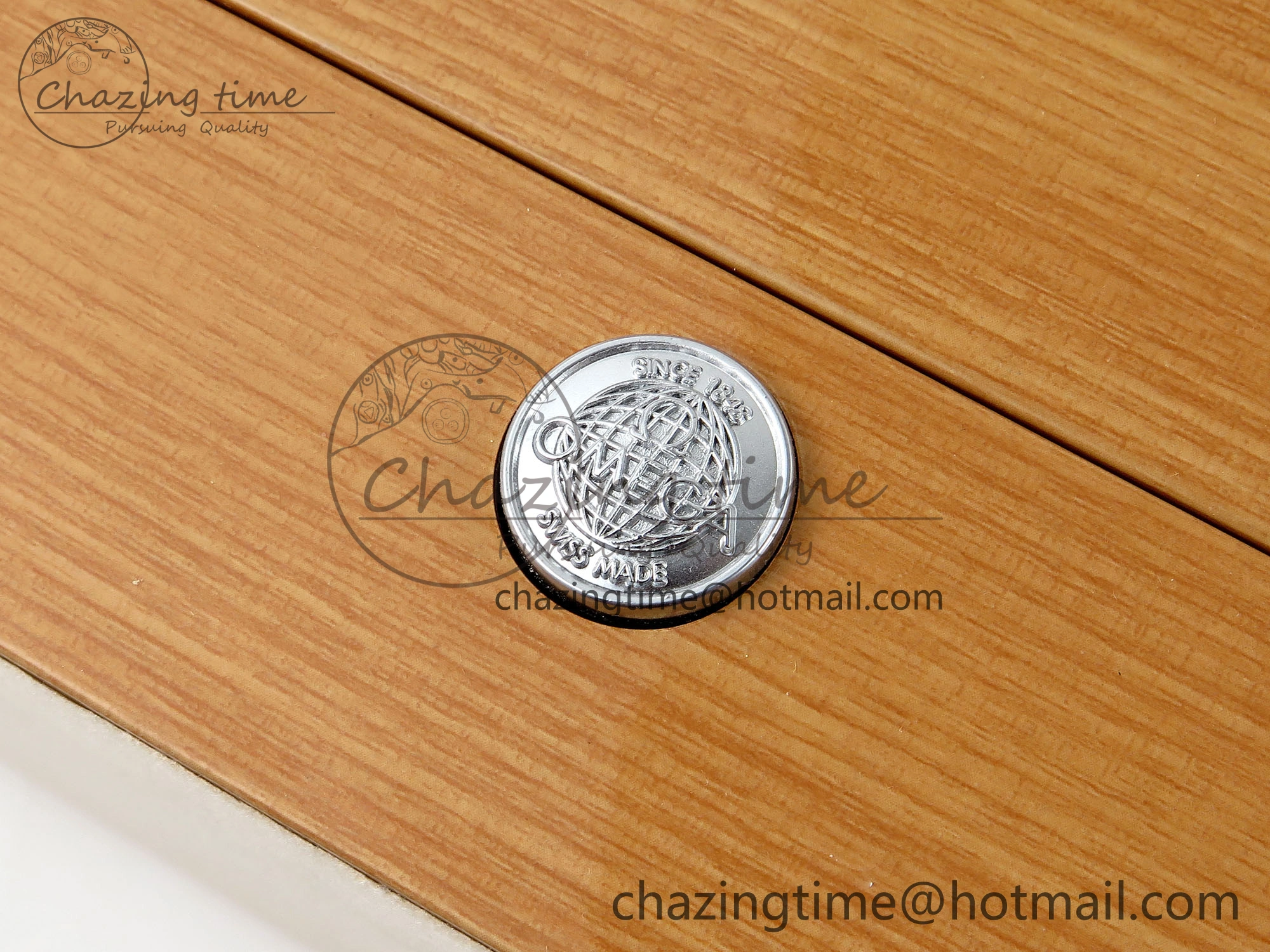 OMEGA WOODEN BOXSET WITH PAPERS & CARDS