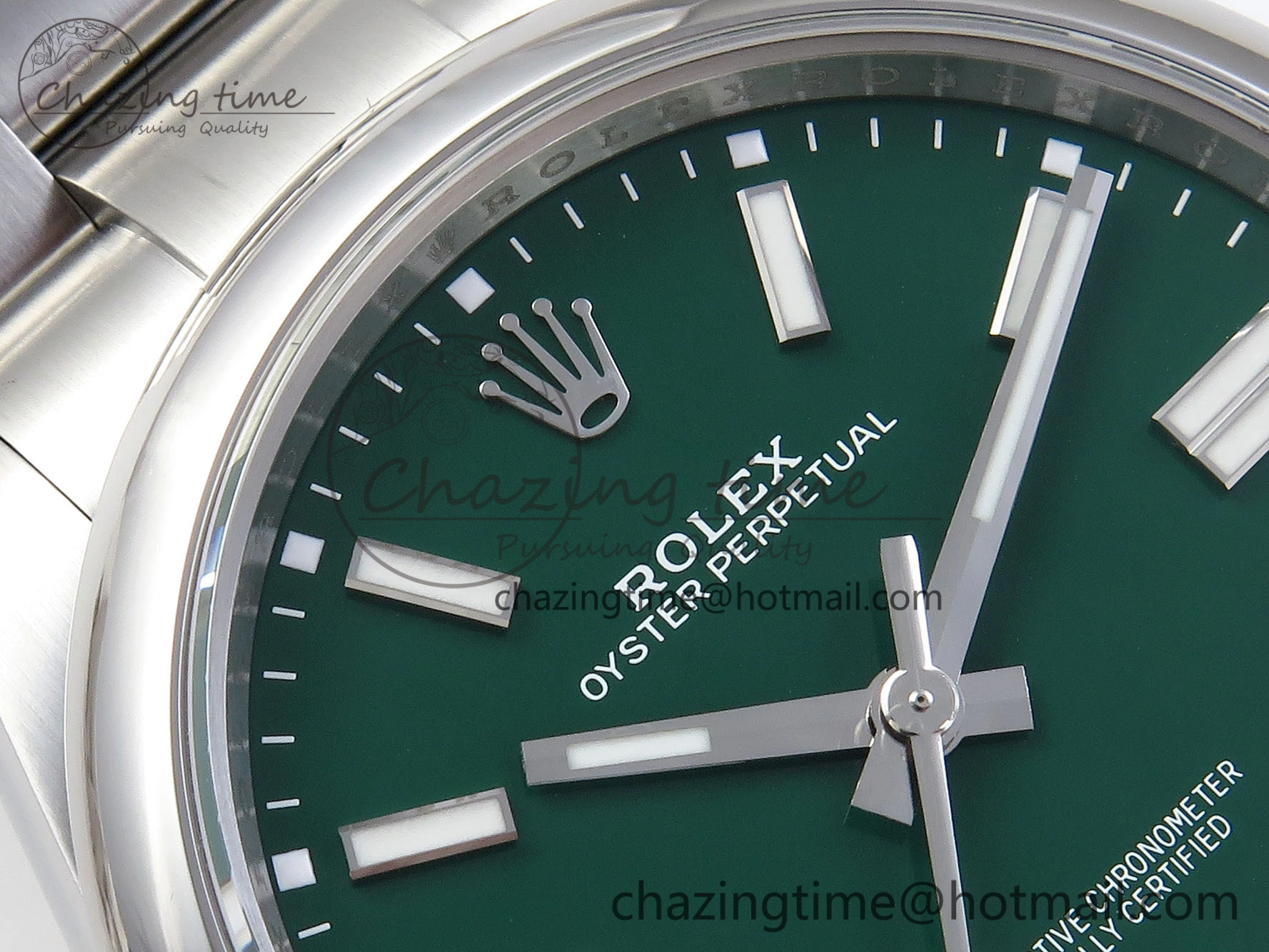 OYSTER PERPETUAL 124300 41MM VSF 1:1 BEST EDITION 904L STEEL GREEN DIAL VS3235