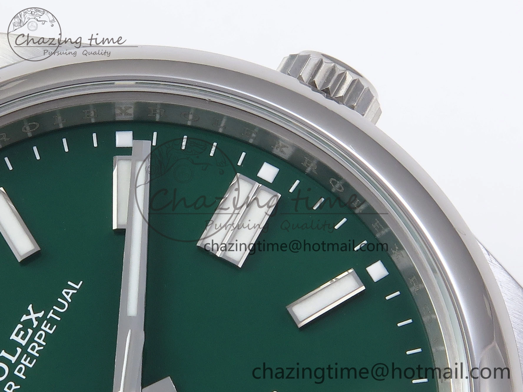 OYSTER PERPETUAL 124300 41MM VSF 1:1 BEST EDITION 904L STEEL GREEN DIAL VS3235