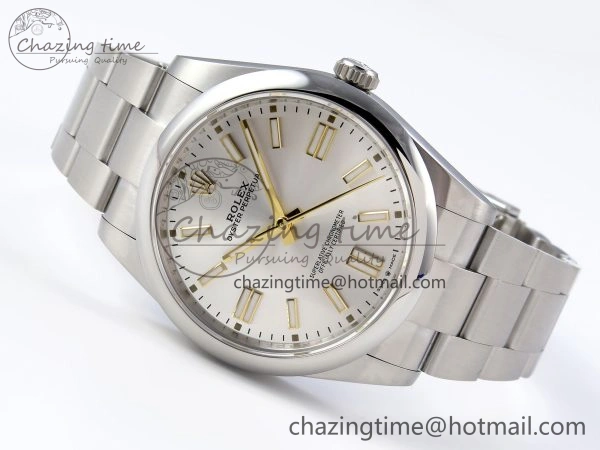 OYSTER PERPETUAL 124300 41MM VSF 1:1 BEST EDITION 904L STEEL SILVER DIAL VS3235