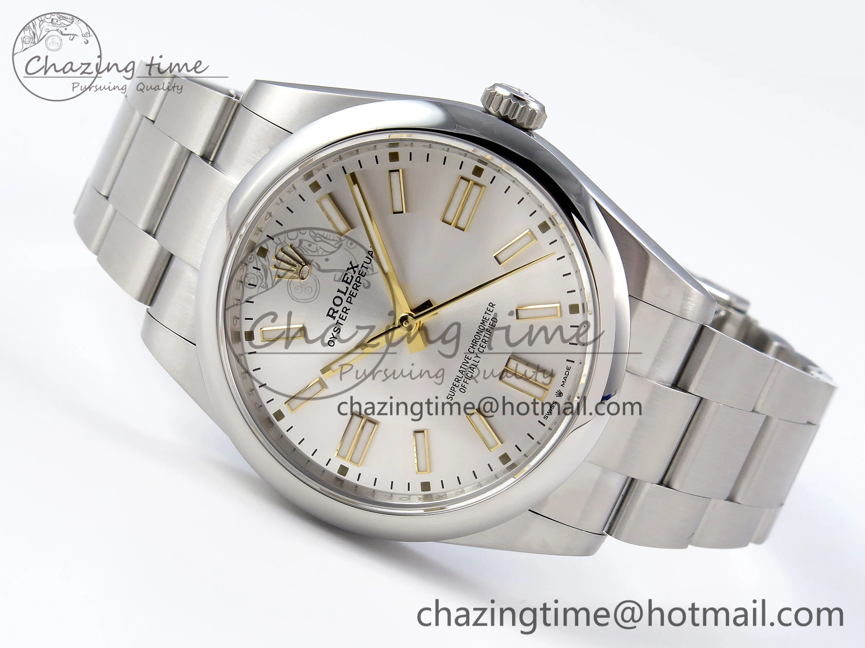 OYSTER PERPETUAL 124300 41MM VSF 1:1 BEST EDITION 904L STEEL SILVER DIAL VS3235