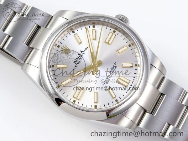 OYSTER PERPETUAL 124300 41MM VSF 1:1 BEST EDITION 904L STEEL SILVER DIAL VS3235
