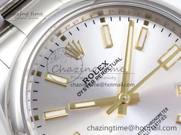 OYSTER PERPETUAL 124300 41MM VSF 1:1 BEST EDITION 904L STEEL SILVER DIAL VS3235