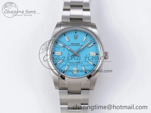 OYSTER PERPETUAL 124300 41MM VSF 1:1 BEST EDITION 904L STEEL TIFFANY BLUE DIAL VS3235