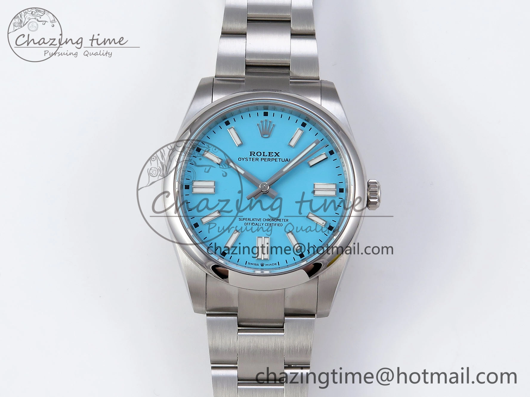 OYSTER PERPETUAL 124300 41MM VSF 1:1 BEST EDITION 904L STEEL TIFFANY BLUE DIAL VS3235