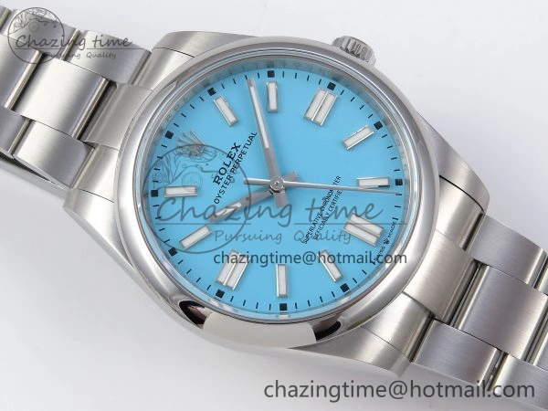 OYSTER PERPETUAL 124300 41MM VSF 1:1 BEST EDITION 904L STEEL TIFFANY BLUE DIAL VS3235