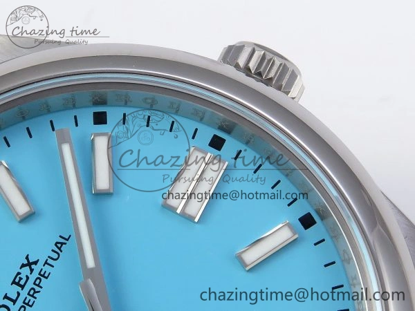 OYSTER PERPETUAL 124300 41MM VSF 1:1 BEST EDITION 904L STEEL TIFFANY BLUE DIAL VS3235