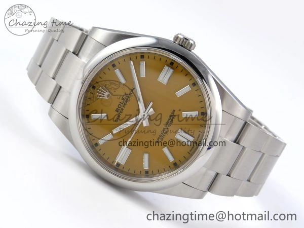 OYSTER PERPETUAL 124300 41MM VSF 1:1 BEST EDITION 904L STEEL YELLOW DIAL VS3235