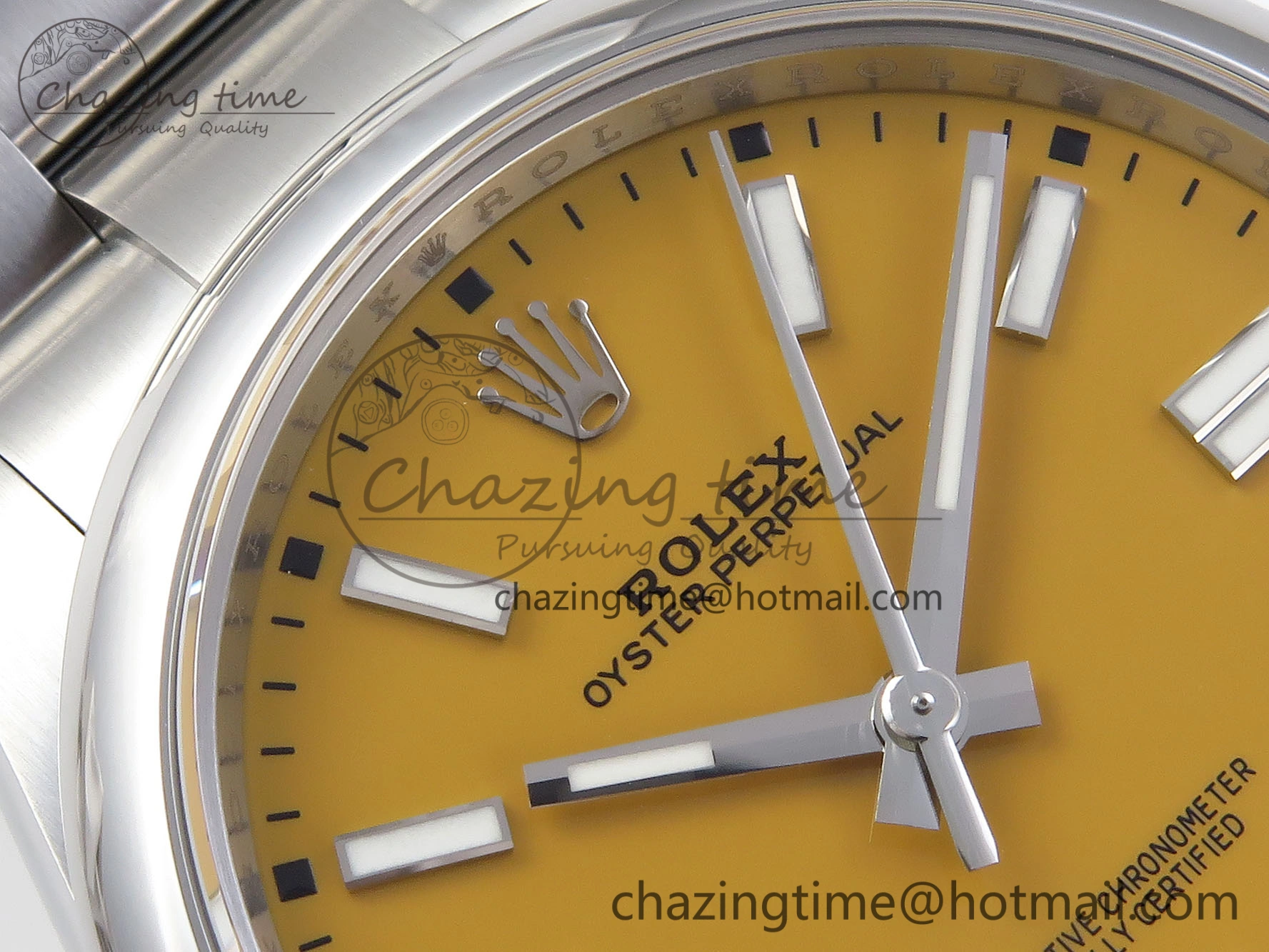 OYSTER PERPETUAL 124300 41MM VSF 1:1 BEST EDITION 904L STEEL YELLOW DIAL VS3235