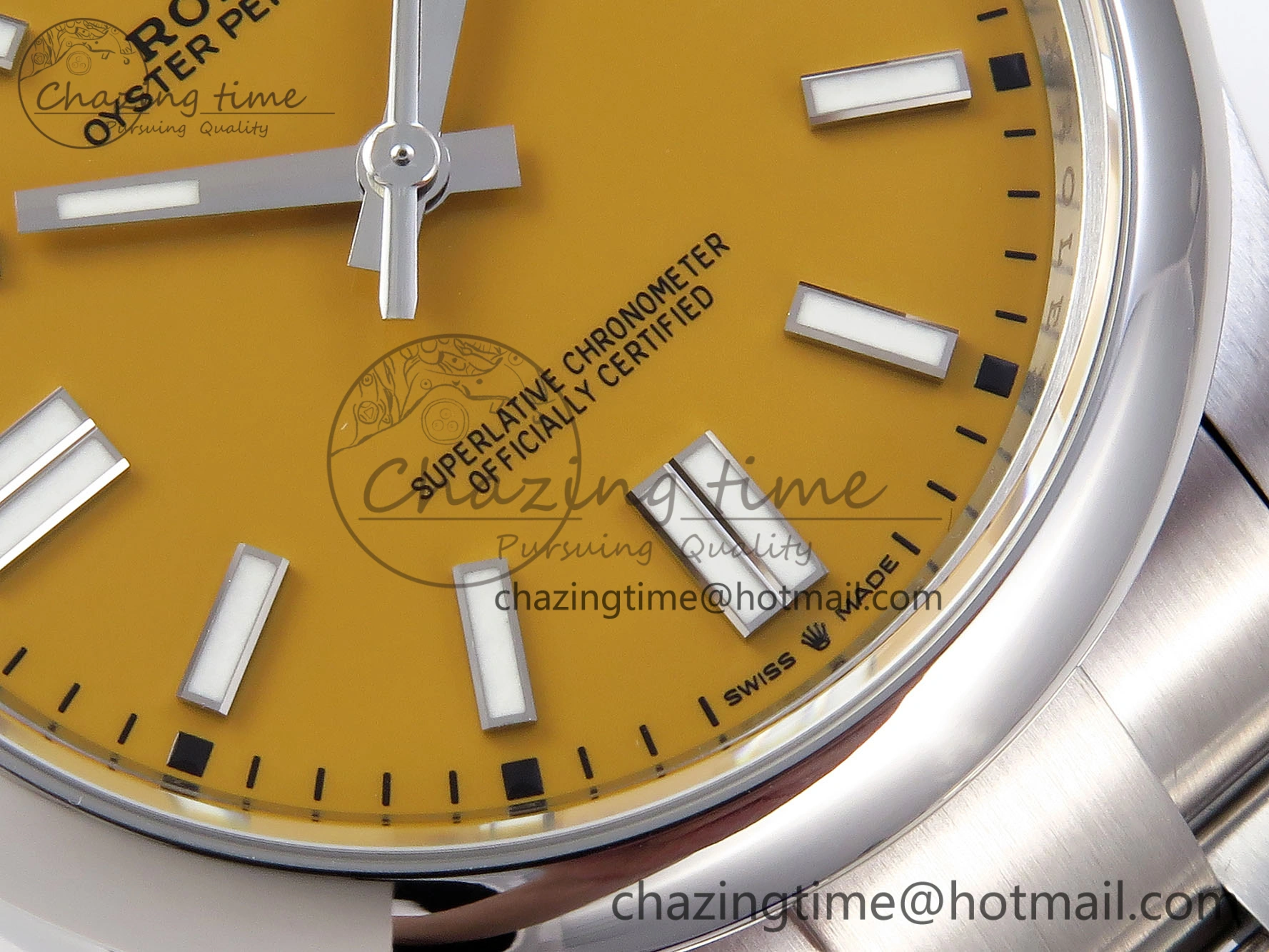 OYSTER PERPETUAL 124300 41MM VSF 1:1 BEST EDITION 904L STEEL YELLOW DIAL VS3235
