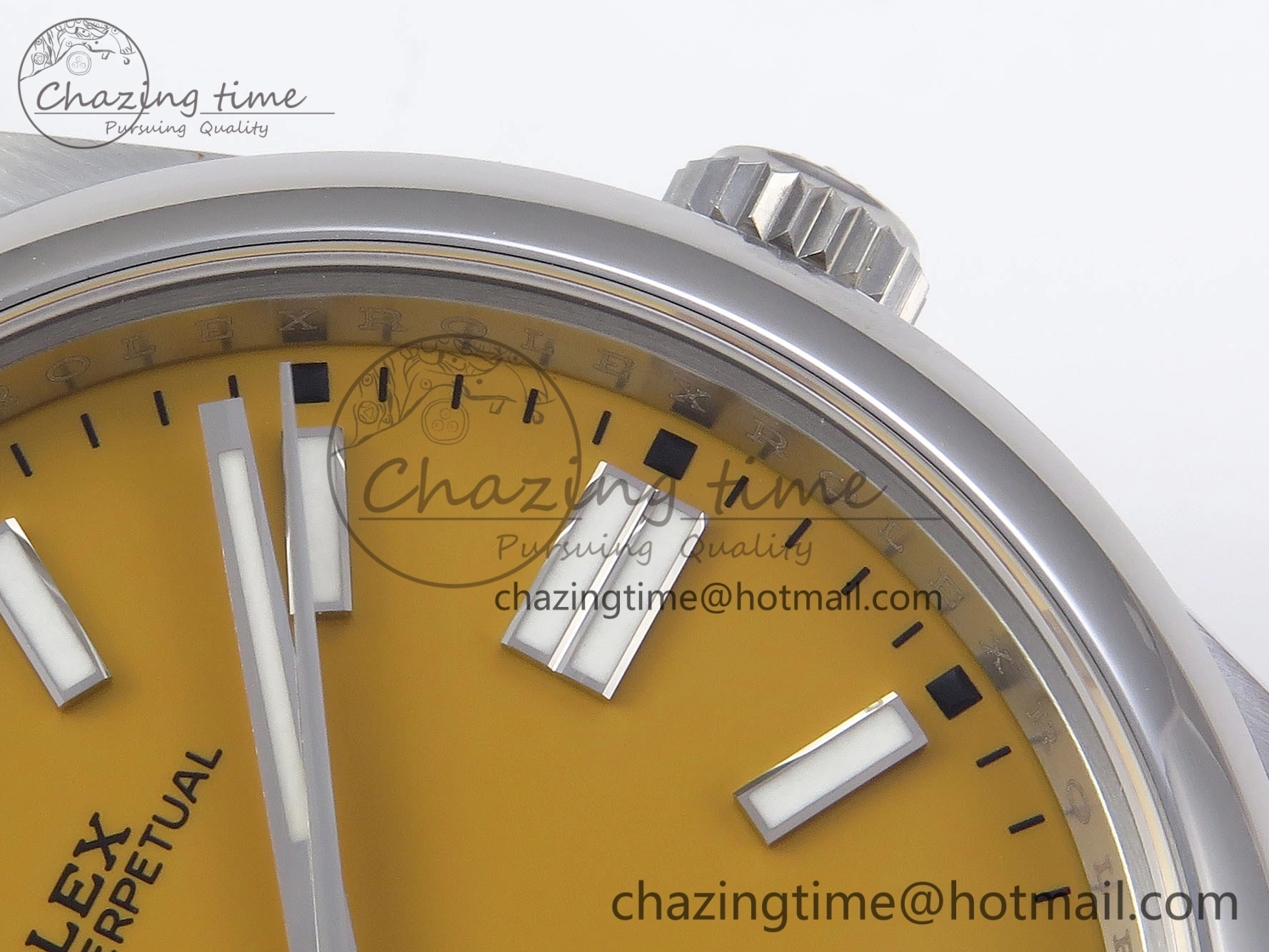 OYSTER PERPETUAL 124300 41MM VSF 1:1 BEST EDITION 904L STEEL YELLOW DIAL VS3235