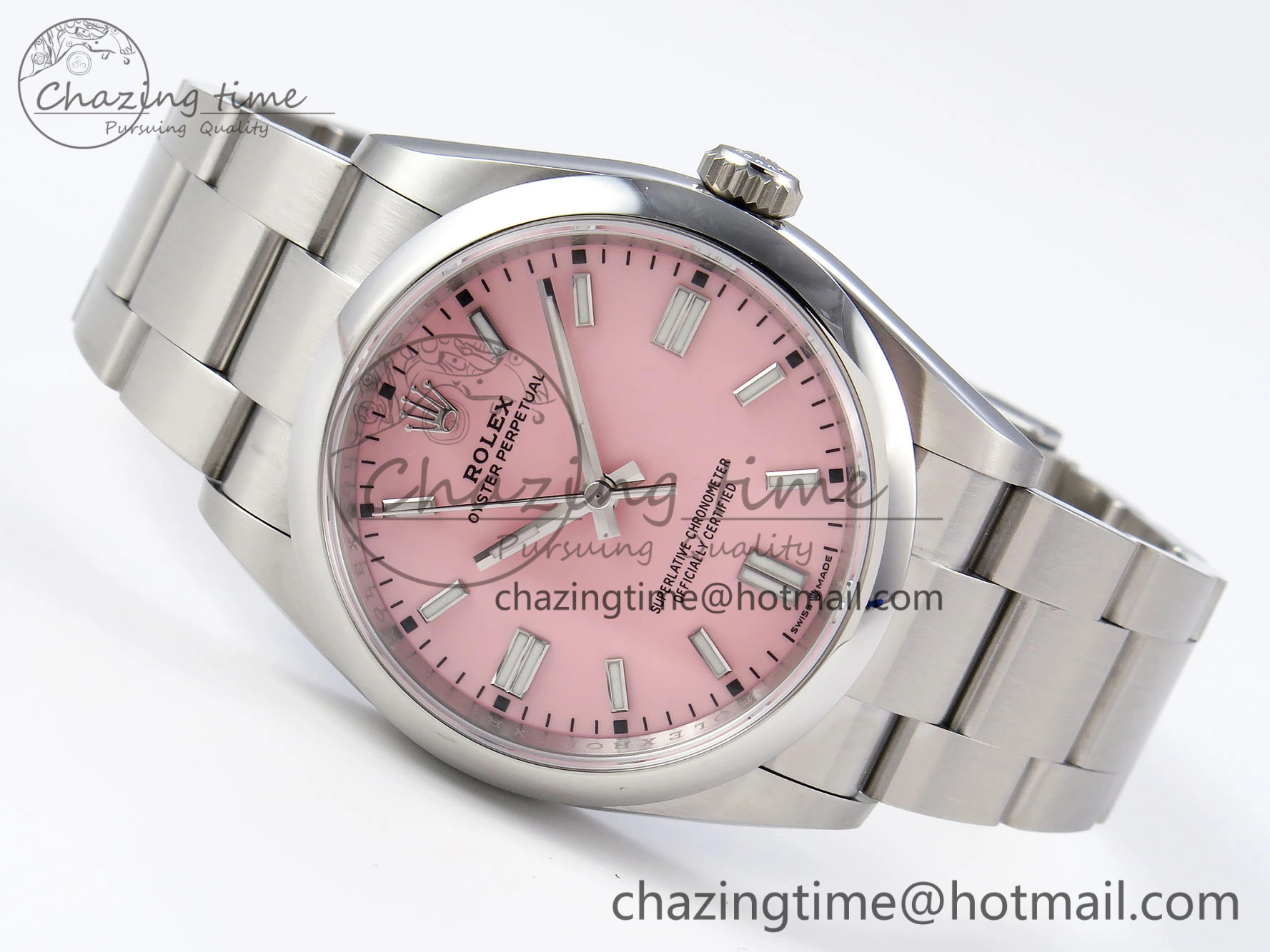 OYSTER PERPETUAL 126000 36MM VSF 1:1 BEST EDITION 904L STEEL PINK DIAL VS3235
