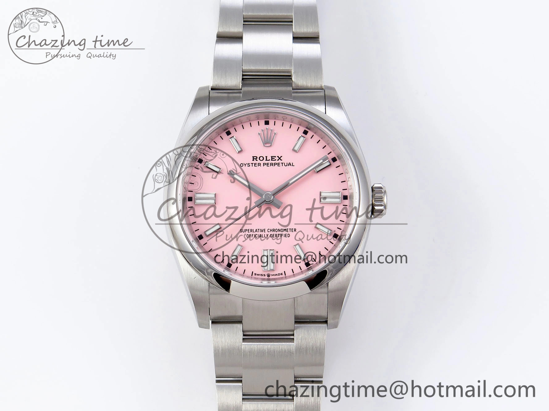 OYSTER PERPETUAL 126000 36MM VSF 1:1 BEST EDITION 904L STEEL PINK DIAL VS3235