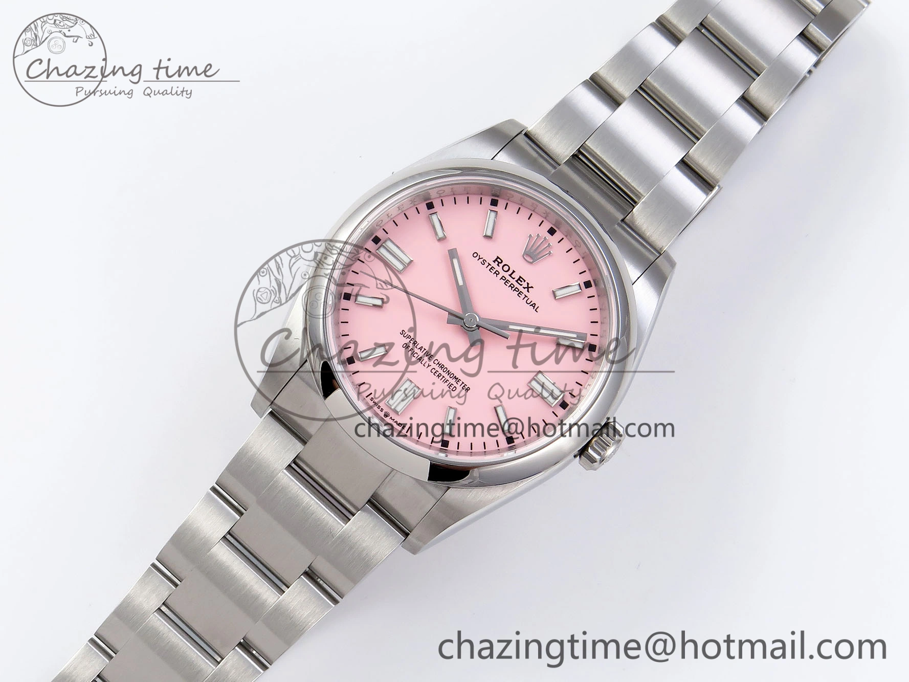 OYSTER PERPETUAL 126000 36MM VSF 1:1 BEST EDITION 904L STEEL PINK DIAL VS3235