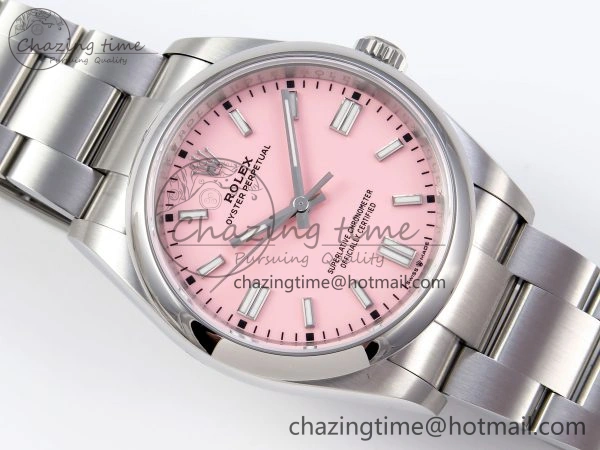 OYSTER PERPETUAL 126000 36MM VSF 1:1 BEST EDITION 904L STEEL PINK DIAL VS3235