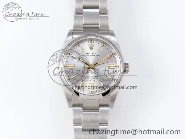 OYSTER PERPETUAL 126000 36MM VSF 1:1 BEST EDITION 904L STEEL SILVER DIAL VS3235