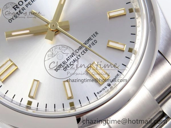 OYSTER PERPETUAL 126000 36MM VSF 1:1 BEST EDITION 904L STEEL SILVER DIAL VS3235
