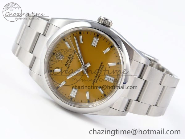 OYSTER PERPETUAL 126000 36MM VSF 1:1 BEST EDITION 904L STEEL YELLOW DIAL VS3235