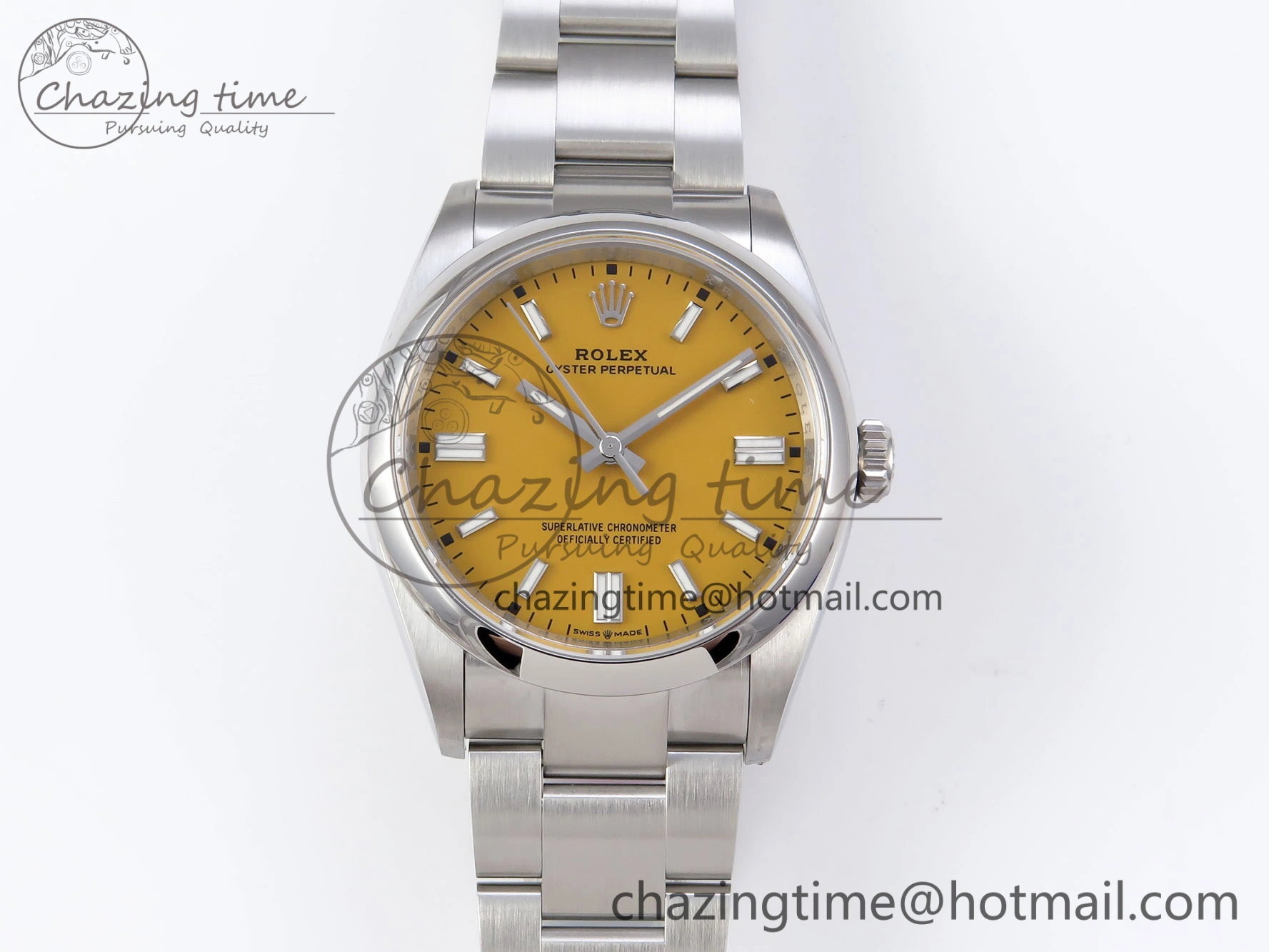 OYSTER PERPETUAL 126000 36MM VSF 1:1 BEST EDITION 904L STEEL YELLOW DIAL VS3235