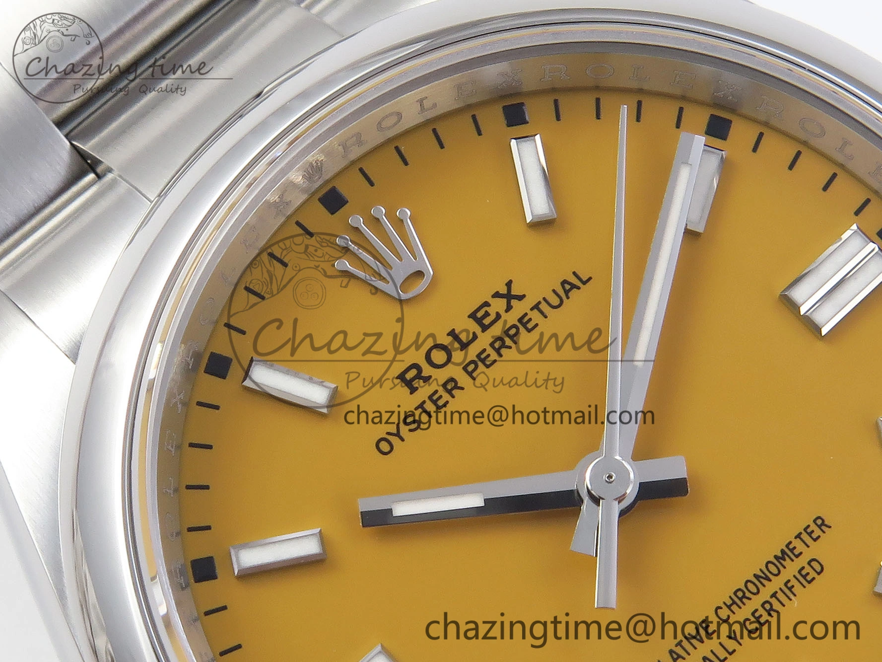 OYSTER PERPETUAL 126000 36MM VSF 1:1 BEST EDITION 904L STEEL YELLOW DIAL VS3235