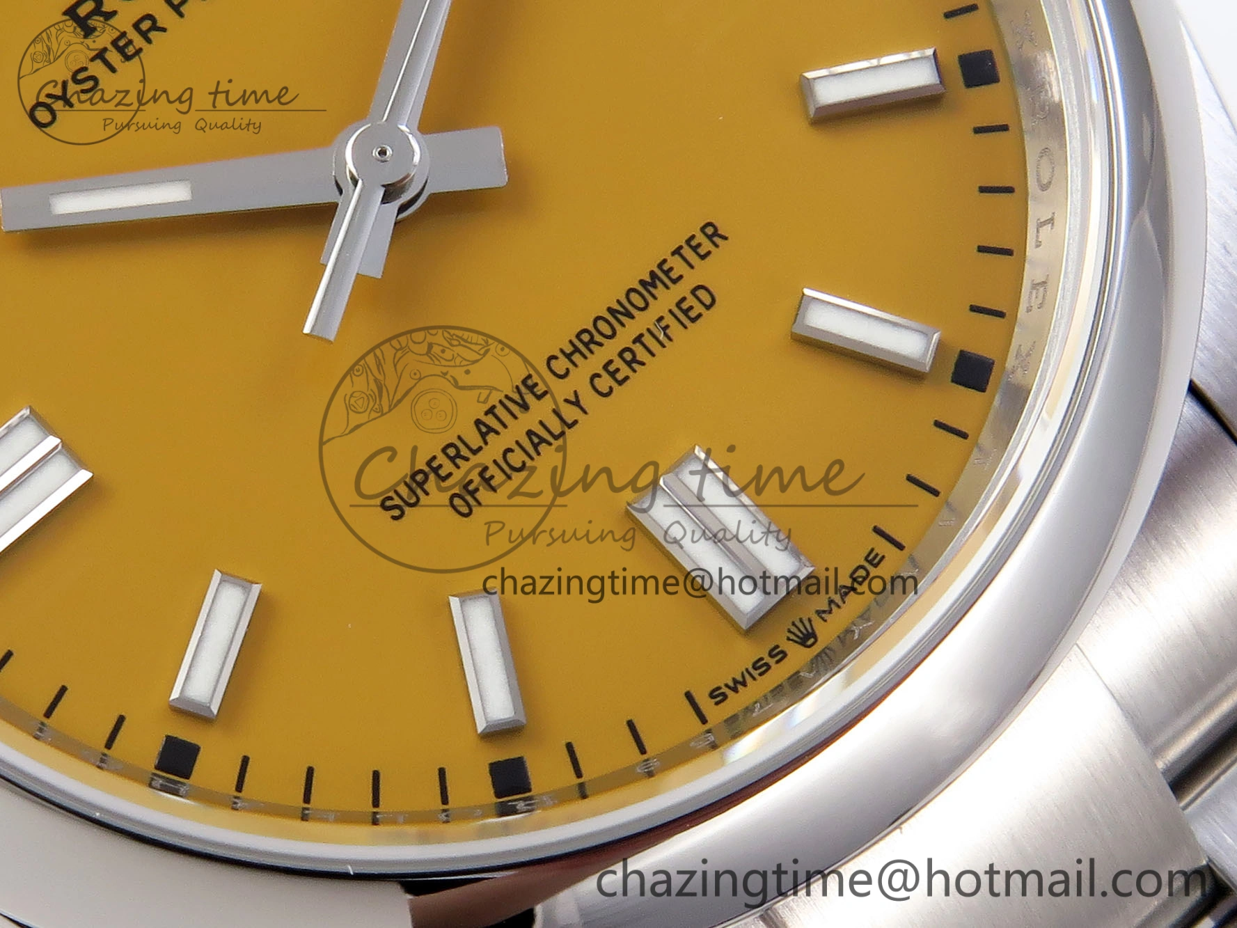 OYSTER PERPETUAL 126000 36MM VSF 1:1 BEST EDITION 904L STEEL YELLOW DIAL VS3235