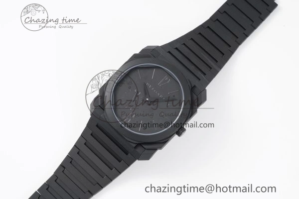 Octo Finissimo PVD BVF 1:1 Best Edition Black Dial on PVD Bracelet Asian Micro Rotor Movement