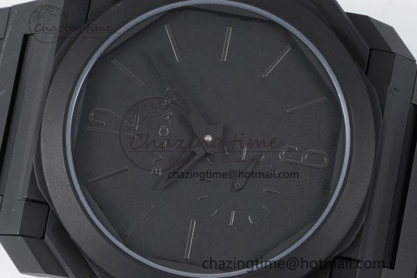 Octo Finissimo PVD BVF 1:1 Best Edition Black Dial on PVD Bracelet Asian Micro Rotor Movement