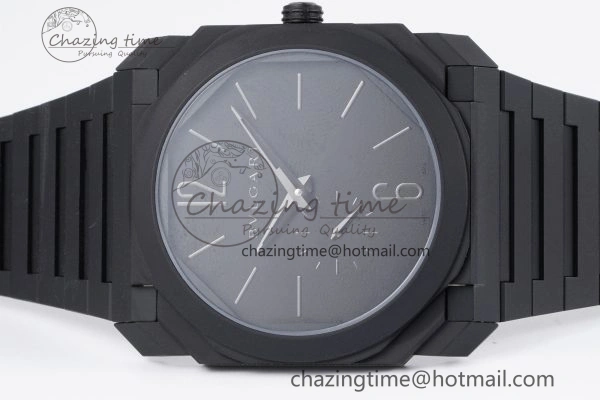 Octo Finissimo PVD BVF 1:1 Best Edition Black Dial on PVD Bracelet Asian Micro Rotor Movement