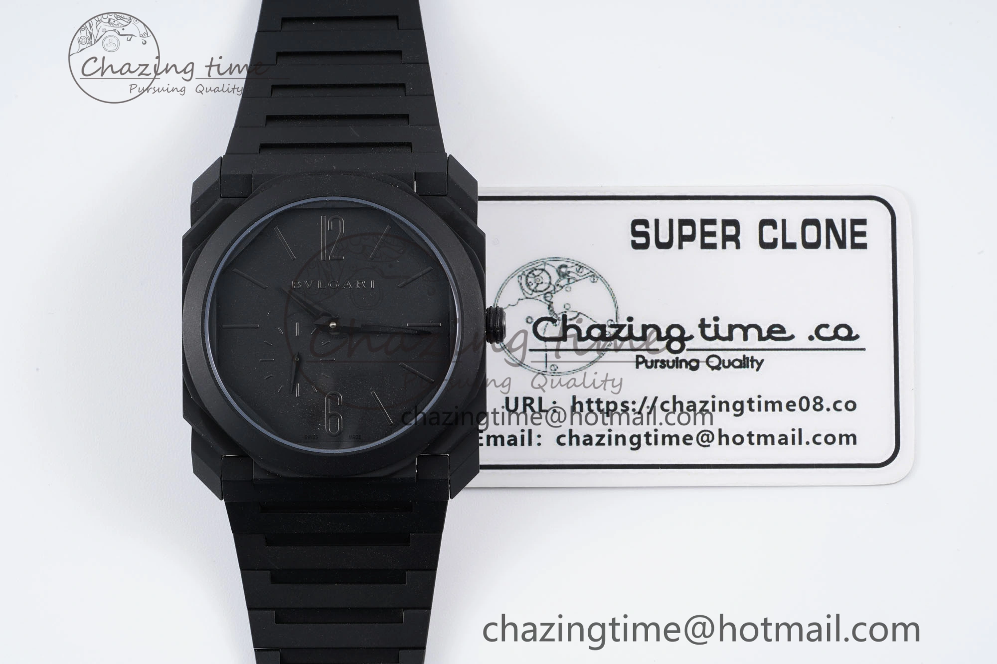 Octo Finissimo PVD BVF 1:1 Best Edition Black Dial on PVD Bracelet Asian Micro Rotor Movement
