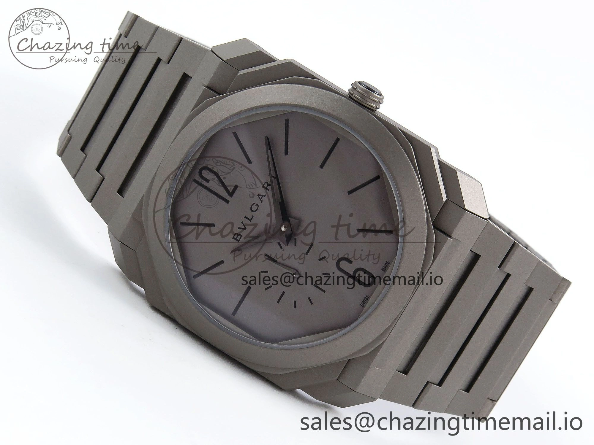 Octo Finissimo Titanuim BVF 1:1 Best Edition Gray Dial on Bracelet Asian Micro Rotor Movement