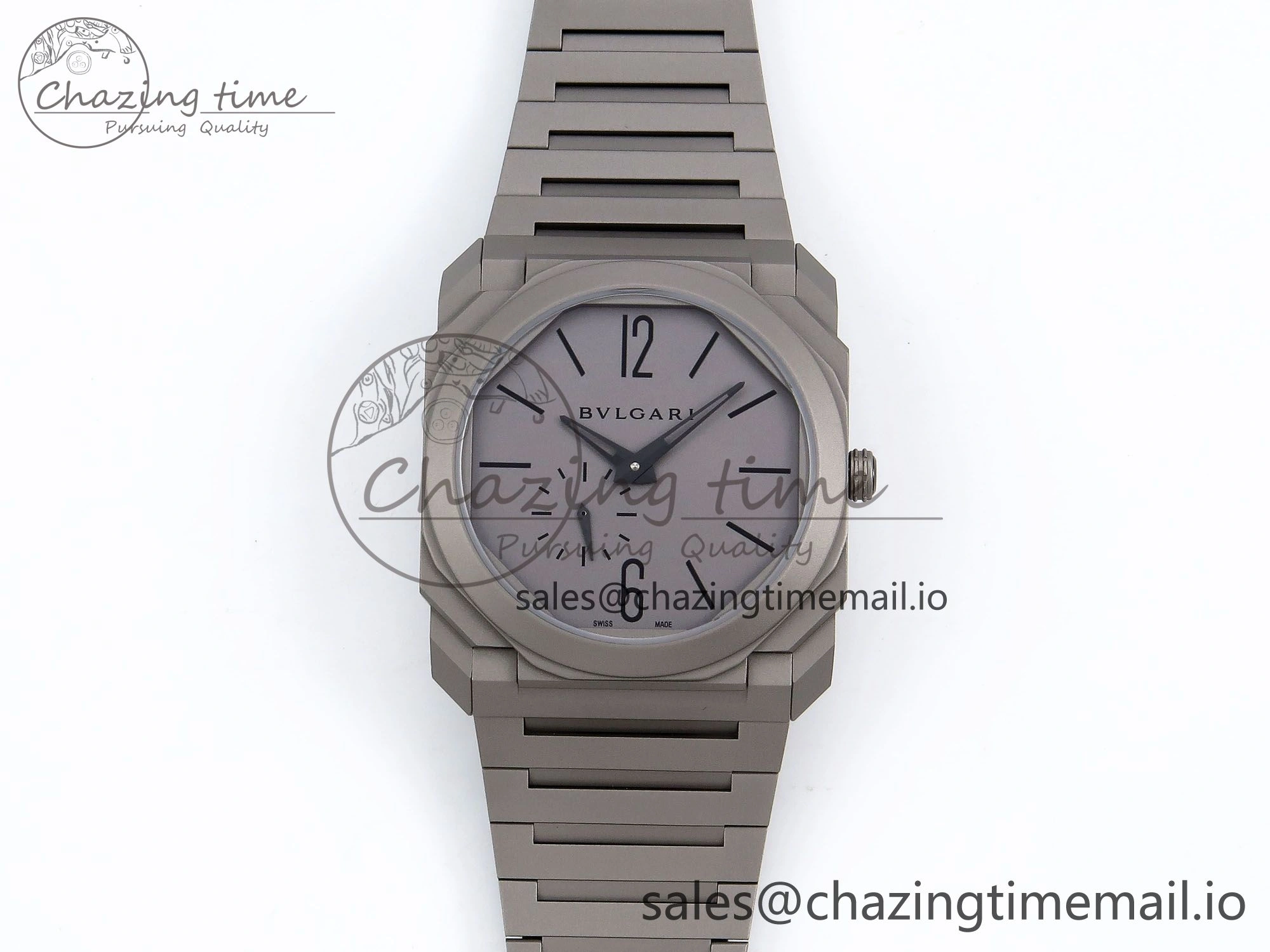 Octo Finissimo Titanuim BVF 1:1 Best Edition Gray Dial on Bracelet Asian Micro Rotor Movement
